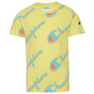 Champion Boys Champion Drop Shadow AOP T-Shirt - Boys' Preschool Yellow/Blue/Orange Size 6