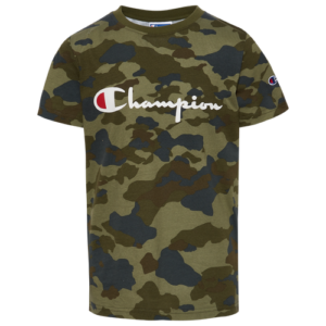 Champion Boys Champion Fashion Camo T-Shirt - Boys' Grade School Green/Green Size XL