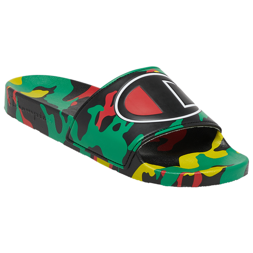 Champion Mens Champion IPO Camo Slides - Mens Shoes Green/Red/Black Size 13.0