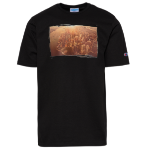 Champion Mens Champion NY Skyline Photo T-Shirt - Mens Black/Tan Size XL