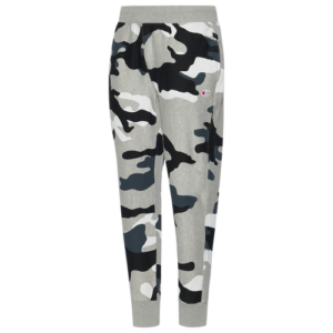 Champion Mens Champion Reverse Weave Camo Fleece Pants - Mens Grey/Black/Navy Size XL