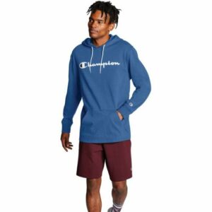 Champion Men's Jersey Script Hoodie Blue, 2X-Large - Men's Running Tops at Academy Sports