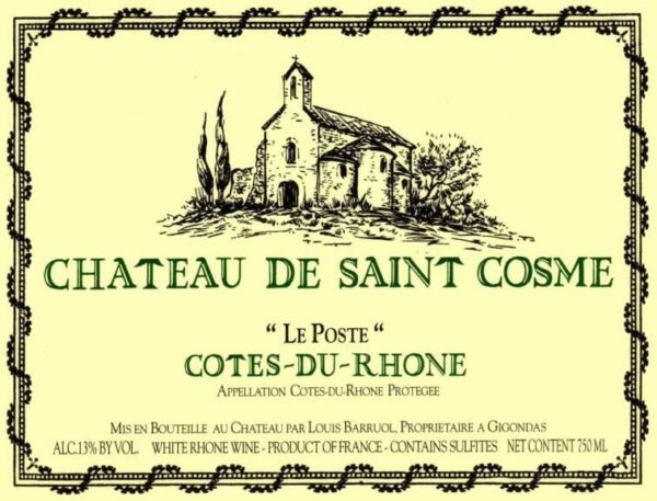 Chateau de Saint Cosme 2017 Cotes du Rhone Blanc le Poste - Rhone Blends White Wine