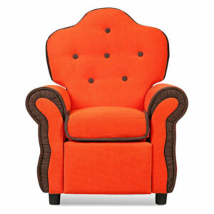 Children Recliner Kids Sofa Chair Couch Living Room Furniture Orange