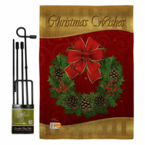 Christmas Wishes Winter Christmas Garden Flag Set