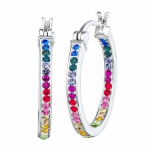 Chrystina Rainbow Crystal Hoop Earrings, Women's