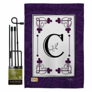 Classic C Initial Interests Simply Beauty Garden Flag Set