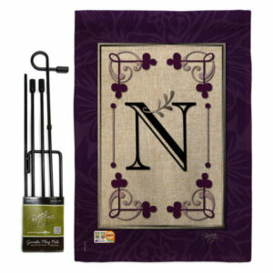 Classic N Initial Interests Simply Beauty Garden Flag Set