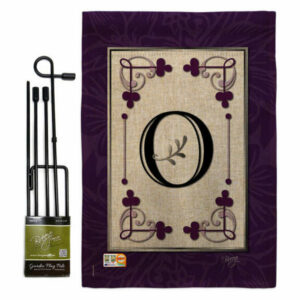 Classic O Initial Interests Simply Beauty Garden Flag Set