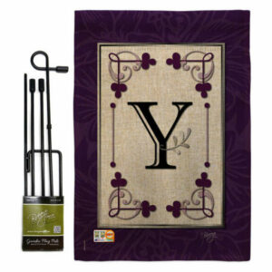 Classic Y Initial Interests Simply Beauty Garden Flag Set