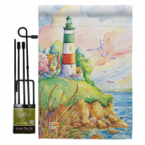 Cliff Lighthouse Coastal Beach Garden Flag Set