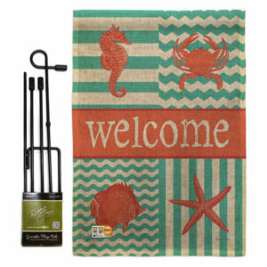 Coastal Collage Coastal Nautical Garden Flag Set