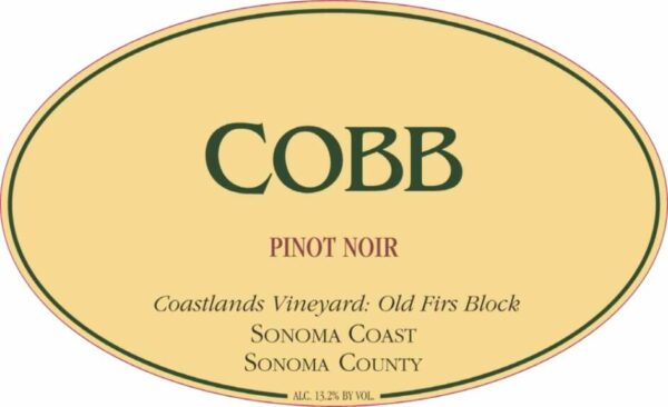 Cobb Wines 2016 Coastlands Vineyard Old Firs Block Pinot Noir - Red Wine