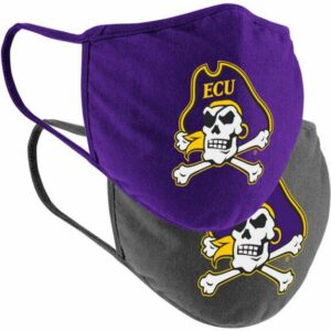 Colosseum Athletics East Carolina University Cotton Face Masks 2-Pack Purple - NCAA Novelty at Academy Sports