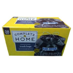 Complete Home Drawstring Flex Trash Bag Black - 1.0 ea