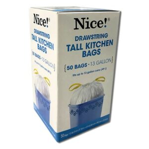 Complete Home Drawstring Tall Kitchen Trash Bag 13 Gallon - 50.0 ea