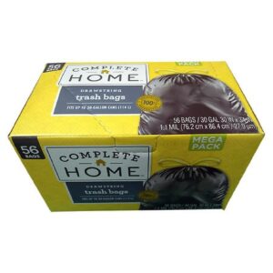 Complete Home Drawstring Trash Bag Black - 1.0 ea