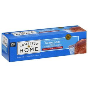 Complete Home Resealable Freezer Bags Quart - 20.0 ea