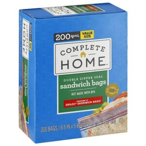 Complete Home Resealable Sandwich Bags - 200.0 ea