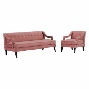 Concur Living Room Set Performance Velvet Set of 2 Dusty Rose