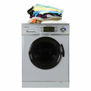 Conserv All-in-one New Compact Combo Washer Dryer w/ Pedestal, Silver