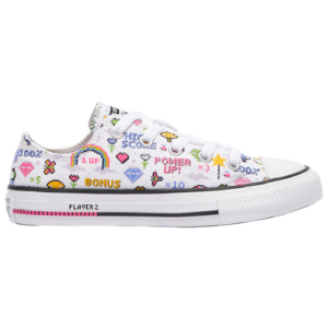 Converse Girls Converse All Star Ox - Girls' Preschool Basketball Shoes White/Multi Size 11.0