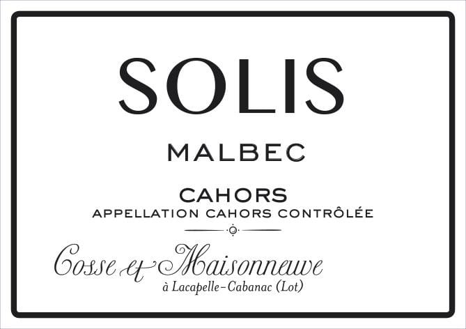 Cosse et Maisonneuve 2017 Cahors Solis Malbec - Red Wine