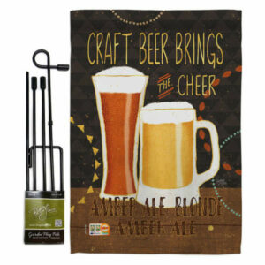 Craft Beer Brings Cheer Happy Hour & Drinks Beverages Garden Flag Set