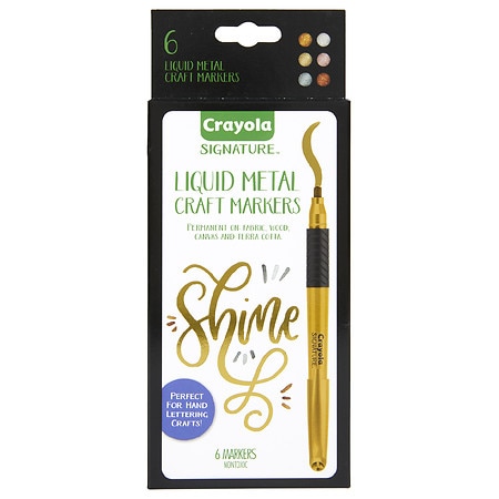 Crayola Signature Metallic Permanent Markers, Fine Point - 6.0 ea