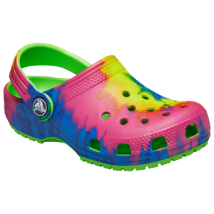 Crocs Boys Crocs Classic Tie-Dye Graphic Clog - Boys' Grade School Shoes Neon Green Size 04.0