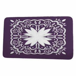 Cuban Flare Cuban Tile 1 Geometric Print Bath Mat, Purple, 17"x24"