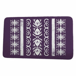 Cuban Flare Cuban Tile 2 Geometric Print Bath Mat, Purple, 21"x34"