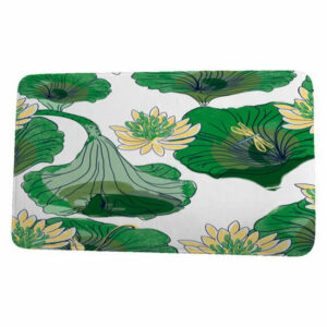 Cuban Flare Lotokoi Floral Print Bath Mat, Green, 21"x34"