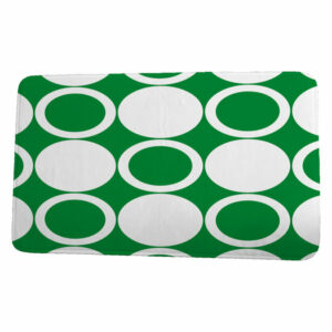 Cuban Flare ModCircles Geometric Print Bath Mat, Green, 21"x34"