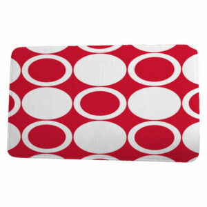 Cuban Flare ModCircles Geometric Print Bath Mat, Red, 21"x34"