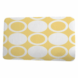 Cuban Flare ModCircles Geometric Print Bath Mat, Yellow, 21"x34"