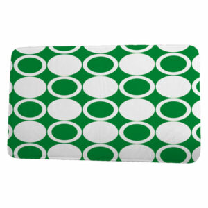 Cuban Flare Small Modcircles Geometric Print Bath Mat, Green, 21"x34"