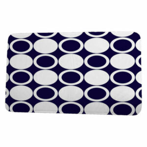 Cuban Flare Small Modcircles Geometric Print Bath Mat, Navy Blue, 17"x