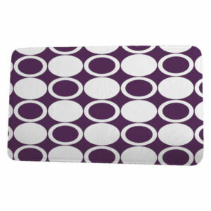 Cuban Flare Small Modcircles Geometric Print Bath Mat, Purple, 17"x24"