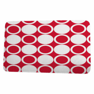 Cuban Flare Small Modcircles Geometric Print Bath Mat, Red, 21"x34"