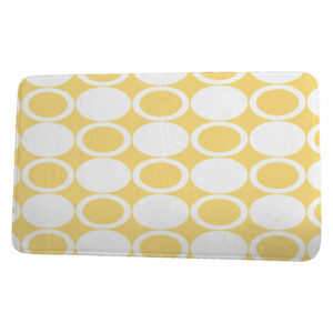 Cuban Flare Small Modcircles Geometric Print Bath Mat, Yellow, 17"x24"