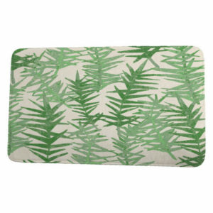 Cuban Flare Spikey Floral Print Bath Mat, Green, 17"x24"