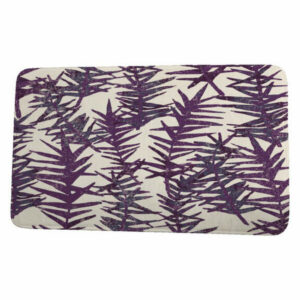 Cuban Flare Spikey Floral Print Bath Mat, Purple, 17"x24"