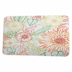 Cuban Flare Zentanle 4 Color Floral Print Bath Mat, Orange, 17"x24"