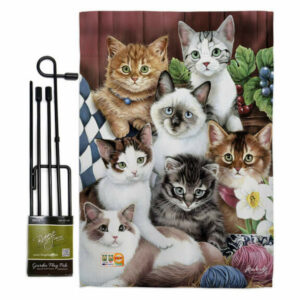 Cuddly Kittens Nature Pets Garden Flag Set