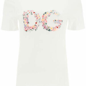 DOLCE & GABBANA EMBROIDERED LOGO T-SHIRT 42 White Cotton