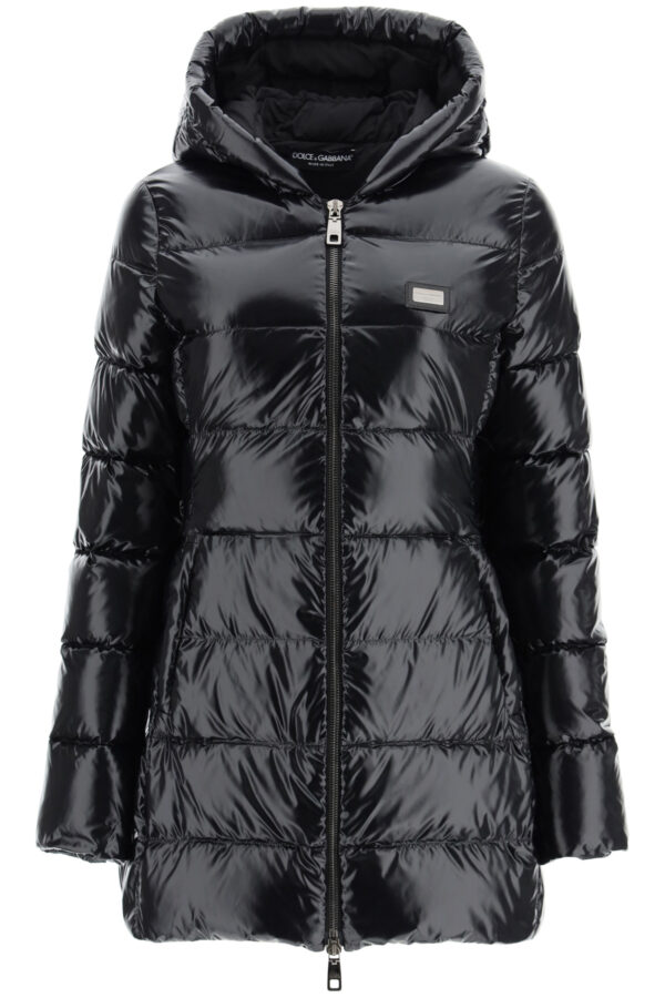 DOLCE & GABBANA MIDI DOWN JACKET 42 Black Technical