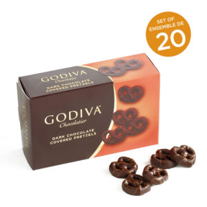 Dark Chocolate Covered Mini Pretzels, Set of 20