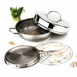 Demeyere Specialty Cookware Stainless - Resto Four-Piece Stainless Steel Stove-Top Smoker Set