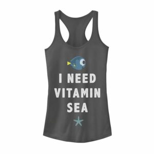 Disney / Pixar Finding Dory Juniors' Vitamin Sea Graphic Tank, Girl's, Size: Small, Grey